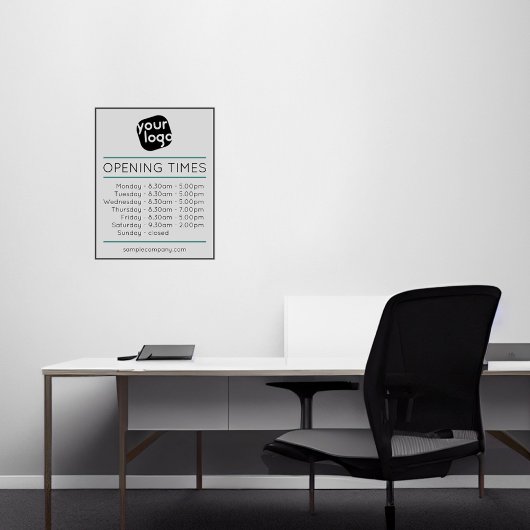 カスタマイズ可能なロゴと文字営業時間 シール
