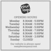カスタマイズ可能なロゴと文字営業時間 シール (正面)
