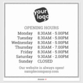 カスタマイズ可能なロゴと文字営業時間 シール (シート)
