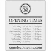 カスタマイズ可能なロゴと文字営業時間 シール (正面)