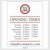 カスタマイズ可能なロゴと文字営業時間 シール (シート)