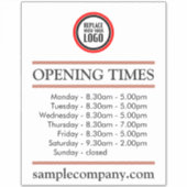 カスタマイズ可能なロゴと文字営業時間 シール (正面)