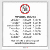 カスタマイズ可能なロゴと文字営業時間 シール (シート)