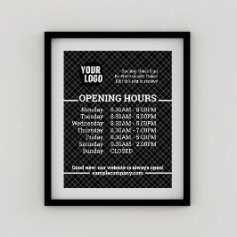 カスタマイズ可能なロゴと文字営業時間 ポスター