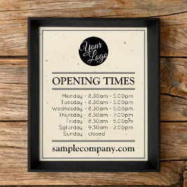 カスタマイズ可能なロゴと文字営業時間 ポスター