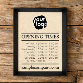 カスタマイズ可能なロゴと文字営業時間 ポスター
