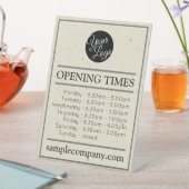 カスタマイズ可能なロゴと文字営業時間 台座サイン (インサイチュ)