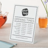 カスタマイズ可能なロゴと文字営業時間 台座サイン (インサイチュ)