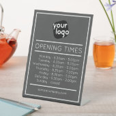 カスタマイズ可能なロゴと文字営業時間 台座サイン (インサイチュ)