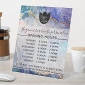 カスタマイズ可能なロゴと文字営業時間 台座サイン (インサイチュ)