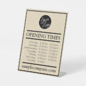 カスタマイズ可能なロゴと文字営業時間 台座サイン (正面)