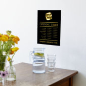 カスタマイズ可能なロゴと文字営業時間 箔ポスター (レイダウン (キッチン))