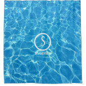 カスタマイズ可能なロゴと文字Sを使用した反射 シャワーカーテン (正面)