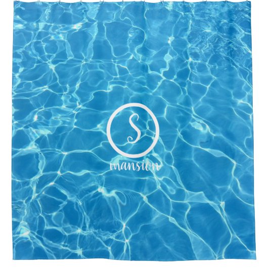 カスタマイズ可能なロゴと文字Sを使用した反射 シャワーカーテン (正面)