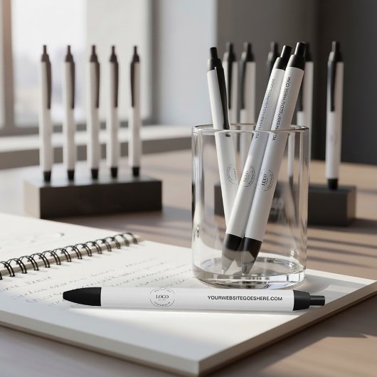 カスタマイズ可能なロゴウェブサイトシンプルビジネス 黒ボールペン