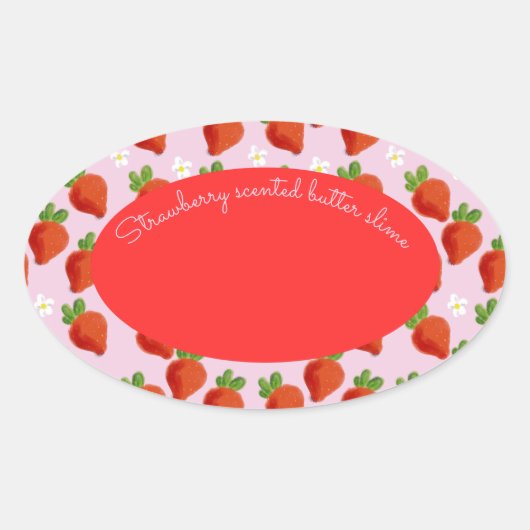 カスタマイズ可能なロゴストロベリースライム 楕円形シール (正面)