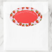 カスタマイズ可能なロゴストロベリースライム 楕円形シール (バッグ)