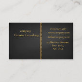 カスタマイズ可能なロゴ入り ブラック&ゴールド ビジネスカード (裏面)