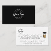 カスタマイズ可能なロゴ シンプルなコーヒー ビジネス ロイヤリティカード (正面/裏面)