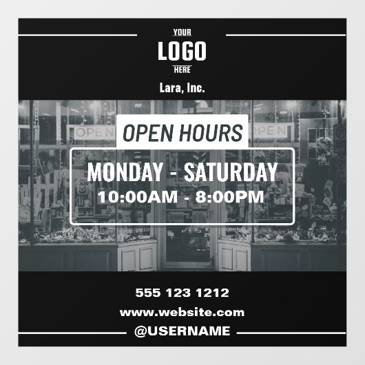 カスタマイズ可能なロゴ & 職務タイトル、ブラック ウィンドウ デカール ウィンドウサイン (シート)