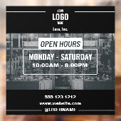 カスタマイズ可能なロゴ & 職務タイトル、ブラック ウィンドウ デカール ウィンドウサイン (シート2)