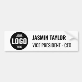 カスタマイズ可能なロゴ & 職務タイトル | 現代的 ミニマル主義 バンパーステッカー