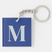 カスタマイズ可能なロシアの青いネコとマティスの花 キーホルダー (裏面)