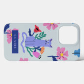 カスタマイズ可能なロシアの青いネコとマティスの花 Case-Mate iPhoneケース (裏面 (横))