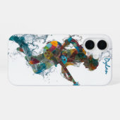 カスタマイズ可能なロックンロールマン – ギターアート iPhone 16ケース (裏面横)
