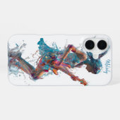 カスタマイズ可能なロックンロール・ウーマン - ギター・アート iPhone 16ケース (裏面横)