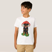 カスタマイズ可能なロットワイラーキノコ春 Tシャツ (正面フル)