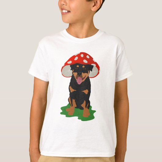 カスタマイズ可能なロットワイラーキノコ春 Tシャツ (正面)