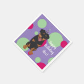 カスタマイズ可能なロットワイラー誕生日 スタンダードカクテルナプキン (角)