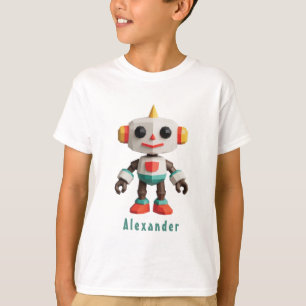 カスタマイズ可能なロボット子供デザイン Tシャツ