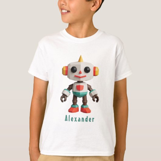 カスタマイズ可能なロボット子供デザイン Tシャツ (正面)