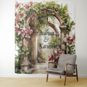 カスタマイズ可能なロマンチック結婚なアーチの背景 タペストリー (インサイチュ)