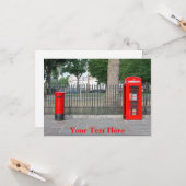 カスタマイズ可能なロンドン電話ブース&ポストボックス カード (正面/裏面インサイチュ)
