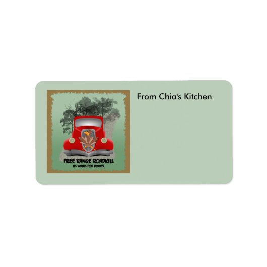 カスタマイズ可能なロードキルキッチンラベル ラベル (正面)