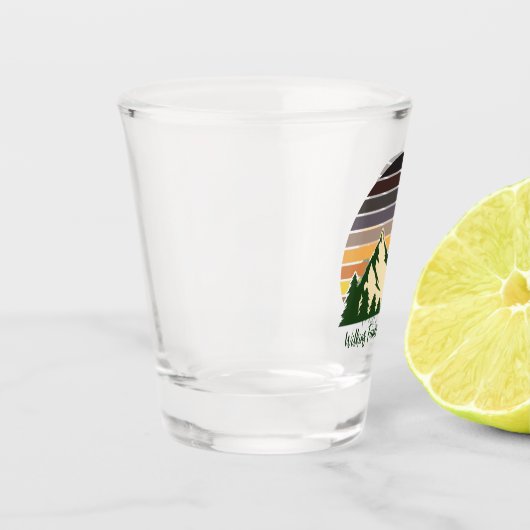 カスタマイズ可能なロードトリップグリーンフォレスト自然 ショットグラス (左)