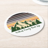 カスタマイズ可能なロードトリップグリーンフォレスト自然 ラウンドペーパーコースター (アングル)