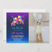 カスタマイズ可能なローラースケートで滑るパーティの招待状 招待状 (正面)