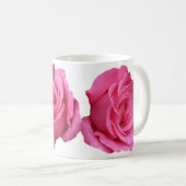 カスタマイズ可能なローラ名かわいらしピンクローズフローラ コーヒーマグカップ (正面右)