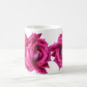 カスタマイズ可能なローラ名かわいらしピンクローズフローラ コーヒーマグカップ (中央)