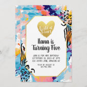 カスタマイズ可能なワイルドハート誕生日 招待状 (正面/裏面)