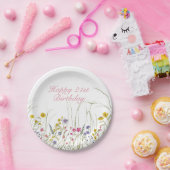 カスタマイズ可能なワイルドフラワーパーティー21st誕生日 ペーパープレート (パーティー)