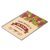 カスタマイズ可能なワインジャーナル ノートブック (左側)