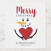 カスタマイズ可能なワイン雪だるまラベル ワインラベル (シングルラベル)