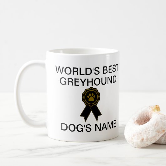 カスタマイズ可能なワールド最高ののGreyhoundデザイン コーヒーマグカップ (ドーナツ)