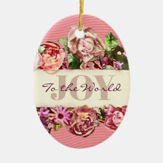 カスタマイズ可能なヴィンテージかわいらしバラの世界への喜び セラミックオーナメント