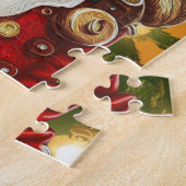 カスタマイズ可能なヴィンテージすてきサンタ ジグソーパズル (側面)